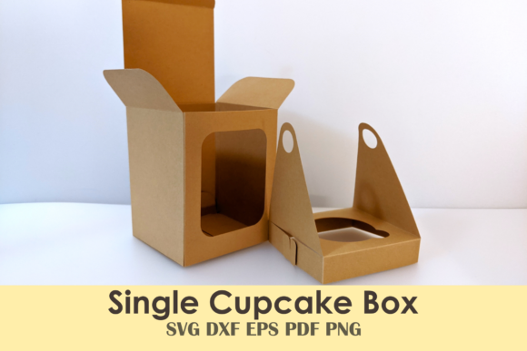 Single Cupcake Box Lazer Kesim Dosyası tasarım önizlemesi