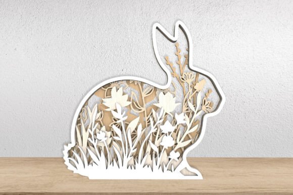 3D Katmanlı Ahşap Tavşan Lazer Kesim Dosyası tasarım önizlemesi