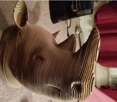 3D Gergedan Kafası Lazer Kesim Dosyası tasarım önizlemesi