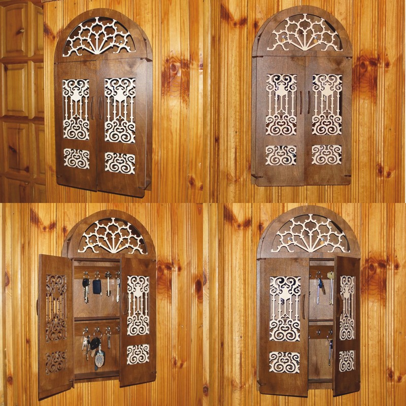 Lazer Kesim Ahşap Anahtarlık Dolabı Tasarım Şablonu tasarım önizlemesi