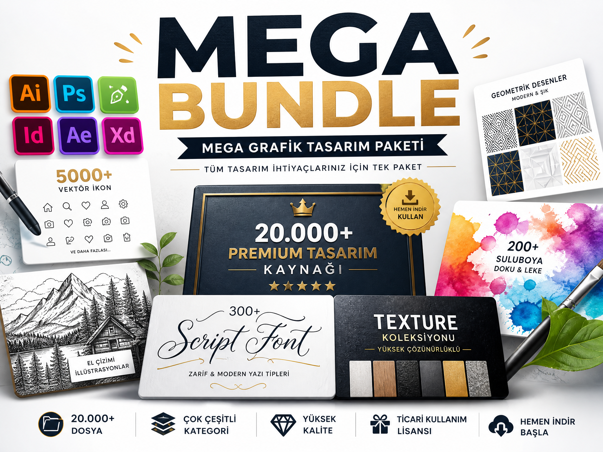 Mega Grafik Tasarım Paketi tasarım önizlemesi