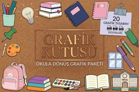 Okula Dönüş Temalı Grafikler ve Clipart (20 Tasarım) - Vektörel Çizim & Grafik Dosyası (SVG, AI, PNG) - Hazır Grafikler & Clipart İndir (SVG, AI, PNG)
