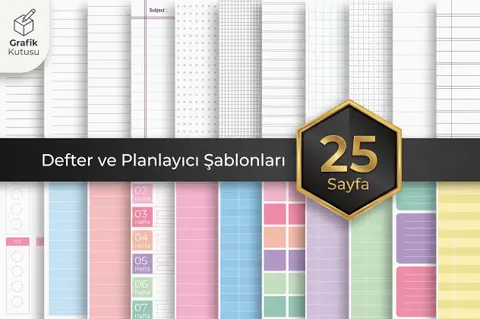 Defter İç Sayfa Tasarımı (KDP) - Yazdırılabilir Şablon (EPS, AI, PDF) - Notion & Planlayıcı İndir (SVG, AI, EPS)