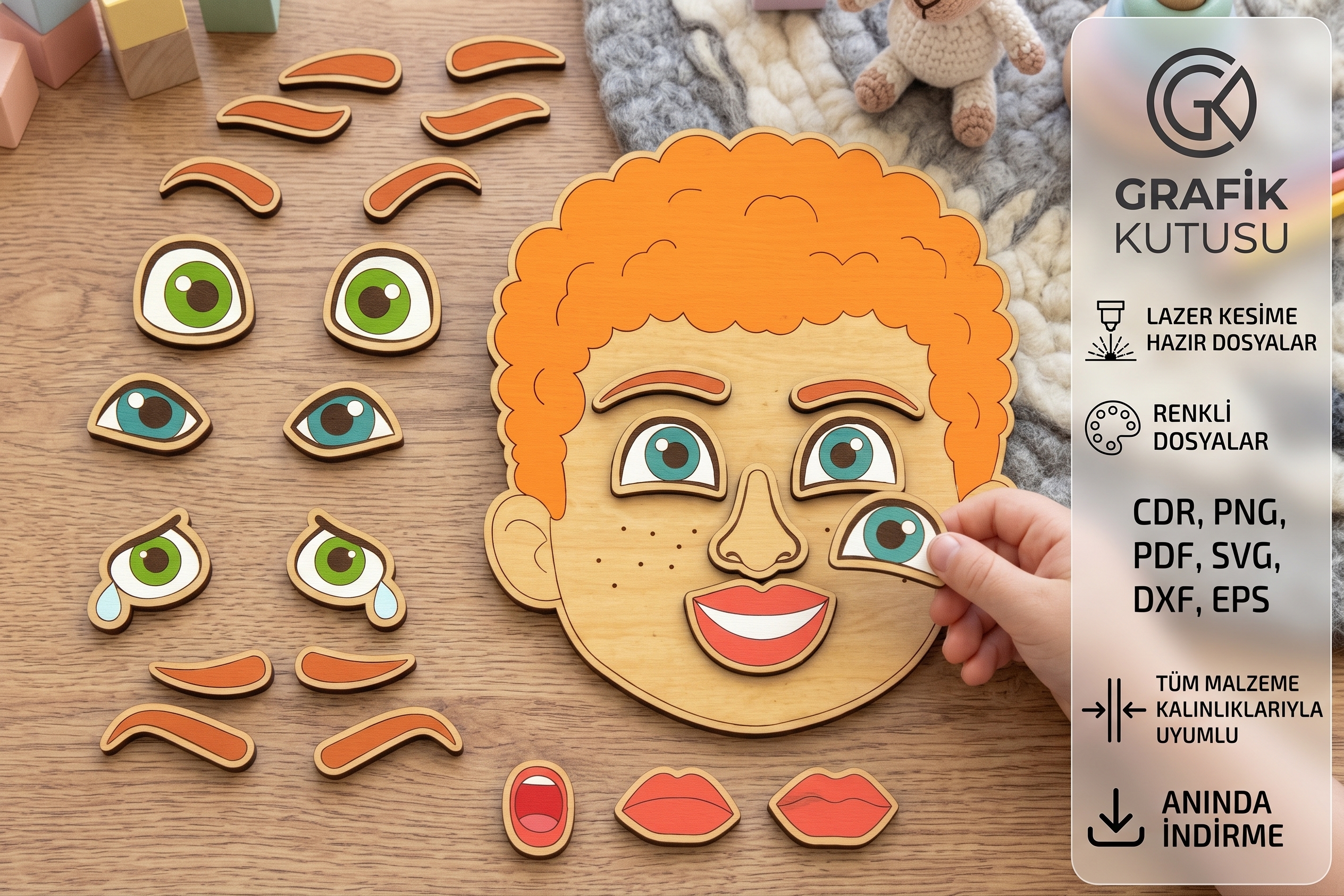Ahşap Puzzle Lazer Kesim |CNC - Lazer Kesim Dosyaları İndir (DXF, SVG, ZIP)