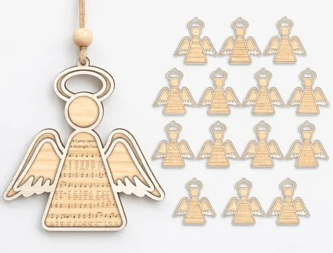 Katmanlı Melek Yılbaşı Süsü Seti - Lazer Kesim ve Çizim Dosyası (SVG, DXF, EPS, AI, DWG, PDF) - Lazer Kesim Dosyaları İndir (DXF, SVG, AI)