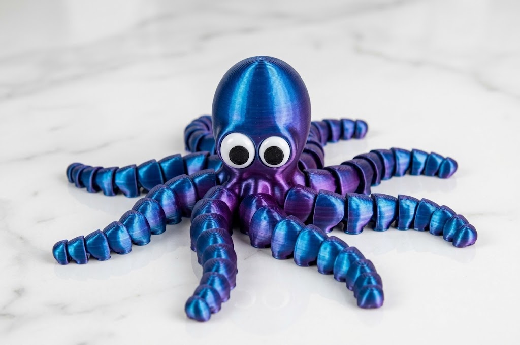 Hareketli Eklemli Ahtapot 3D Baskı Dosyası | Print-in-Place Esnek Ahtapot Oyuncak STL Modeli | Stres Oyuncağı Deniz Canlısı 3D Yazıcı Çizimi tasarım önizlemesi