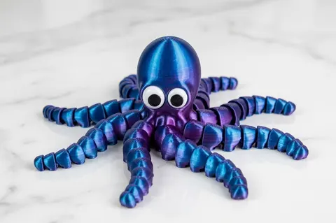 Hareketli Eklemli Ahtapot - 3D Baskı ve Model Dosyası (STL, 3MF) - 3D Baskı İndir (STL, 3MF, SVG)
