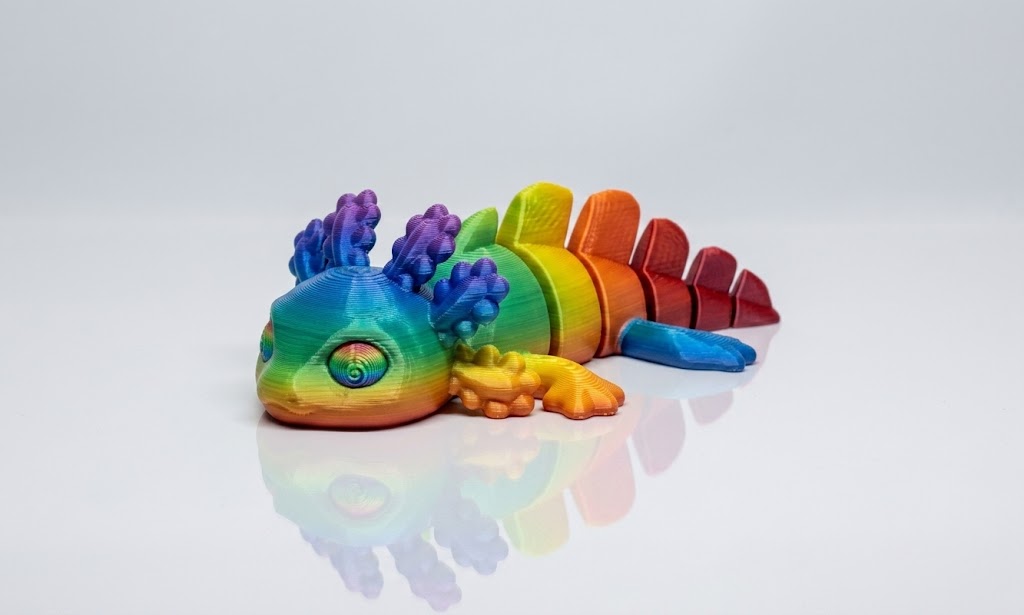 Hareketli Eklemli Aksolotl (Axolotl) - 3D Baskı ve Model Dosyası (STL, 3MF) - Vektörel Tasarım ve İndirilebilir Çizim Dosyası