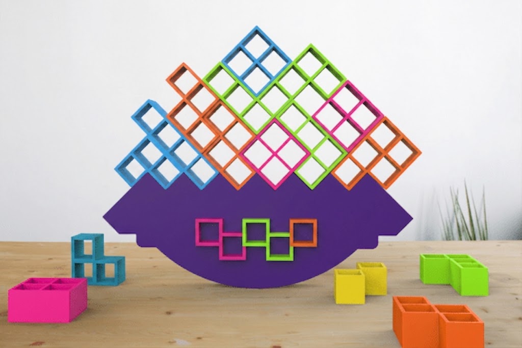 Denge Tetris Oyunu (Tetra Tower) (5 Tasarım) - 3D Baskı ve Model Dosyası (STL) - Vektörel Tasarım ve İndirilebilir Çizim Dosyası
