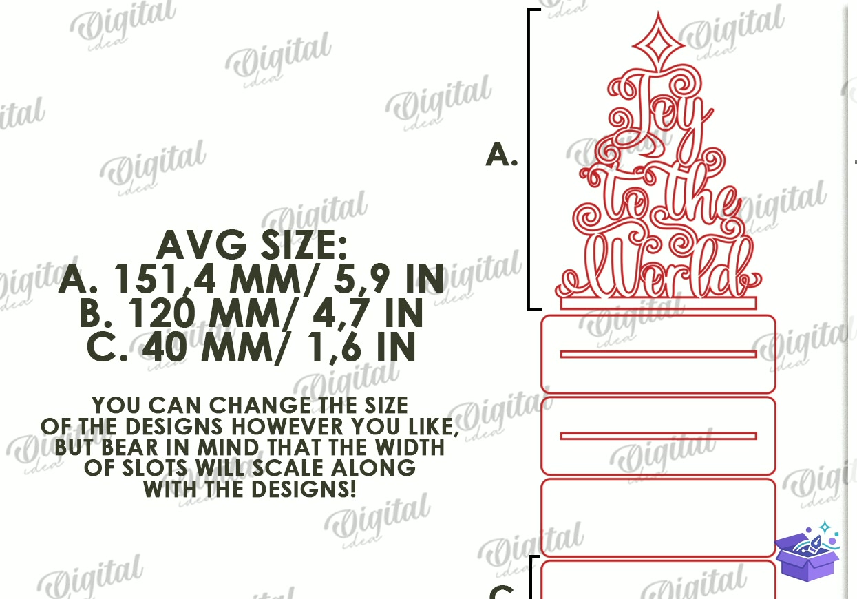 Yılbaşı Stand Decors Lazer Kesim - Tasarım Çizim Dosyası (SVG, DXF, EPS, PNG) önizleme 5