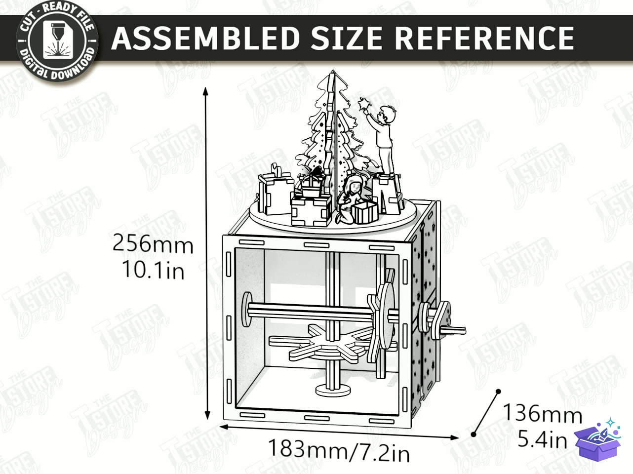 Noel Kinetik Oyuncak Lazer Kesim Paketi - Tasarım Çizim Dosyası (SVG, DXF, EPS, PNG) - Lazer Kesim Dosyaları İndir (STL, 3MF, DXF)