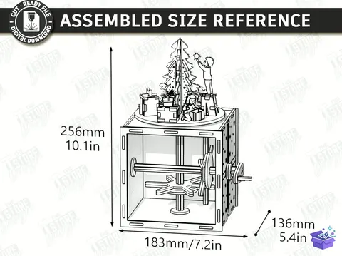 Noel Kinetik Oyuncak Paketi - Lazer Kesim ve Çizim Dosyası (SVG, DXF, EPS, CDR, PDF, PNG) - Lazer Kesim Dosyaları İndir (DXF, SVG, CDR)