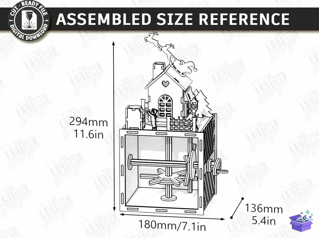 Noel Kinetik Oyuncak Lazer Kesim Paketi - Tasarım Çizim Dosyası (SVG, DXF, EPS, PNG) önizleme 2