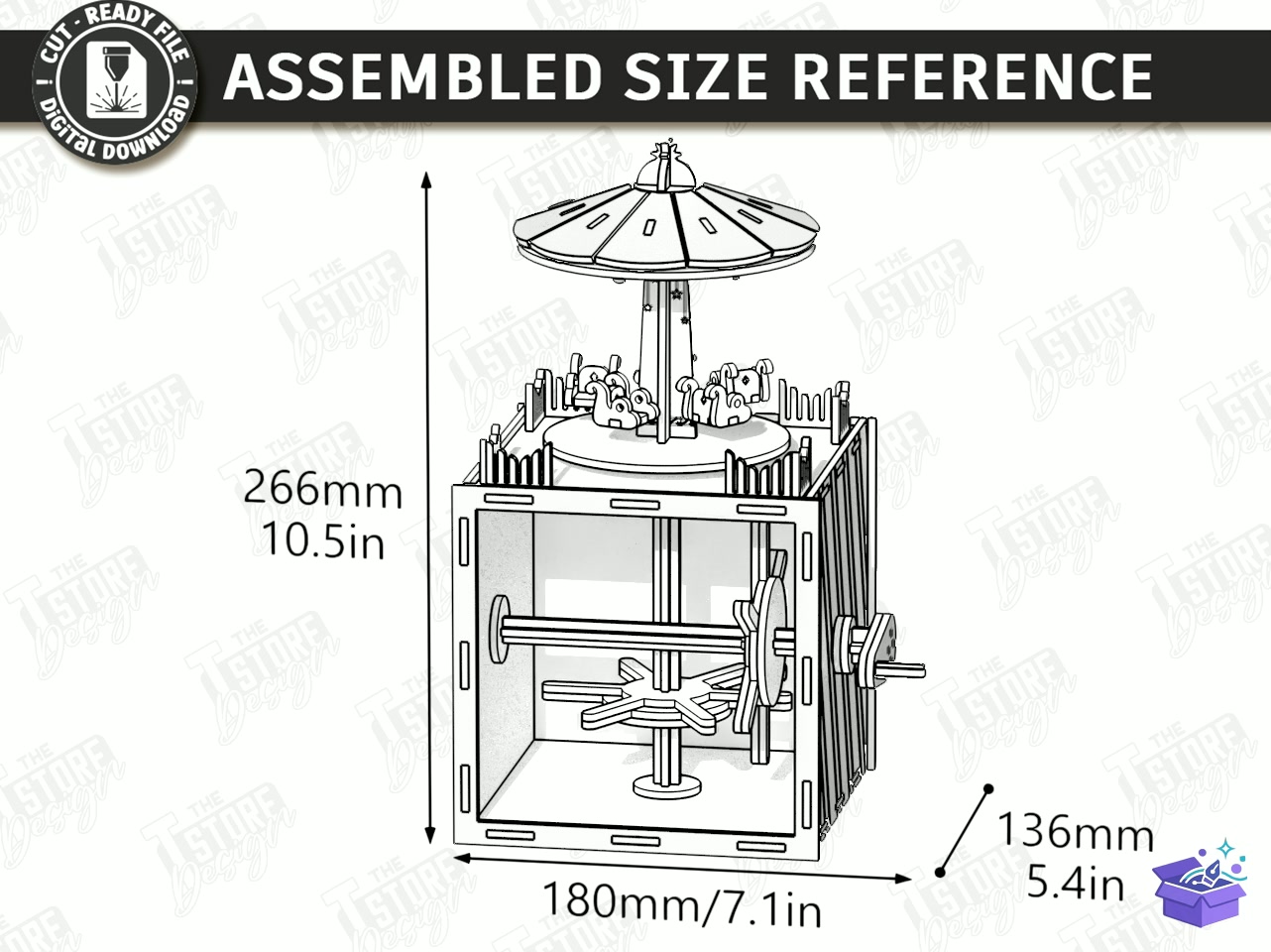 Noel Kinetik Oyuncak Lazer Kesim Paketi - Tasarım Çizim Dosyası (SVG, DXF, EPS, PNG) önizleme 5