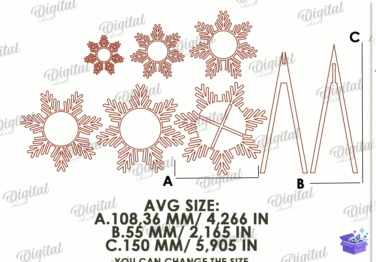 Noel Ağacı Şeklinde Mum Tutacakları Seti - Tasarım Çizim Dosyası (SVG, DXF, EPS, PNG) önizleme 3