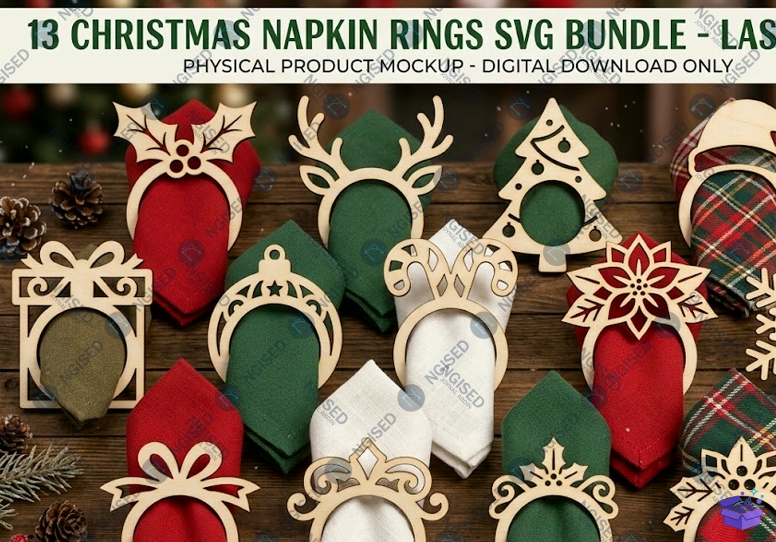 En İyi Noel Mega SVG Paketi - Tasarım Çizim Dosyası (SVG, DXF, EPS, PNG) önizleme 2