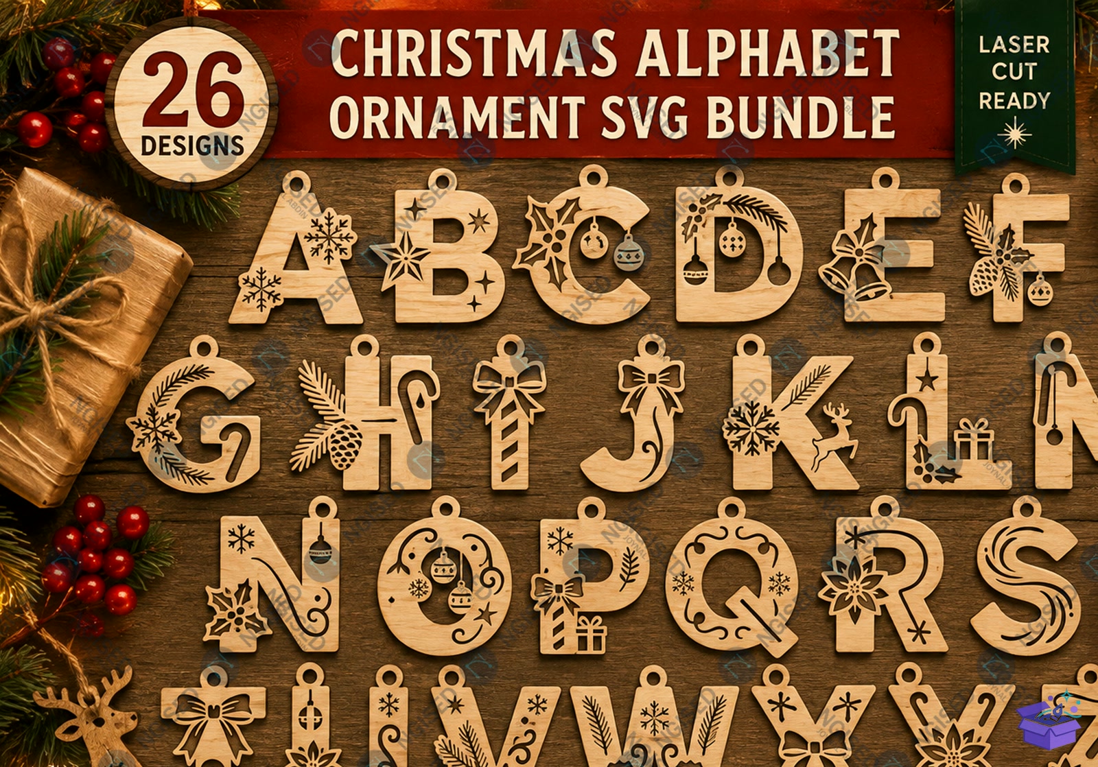 En İyi Noel Mega SVG Paketi - Tasarım Çizim Dosyası (SVG, DXF, EPS, PNG) önizleme 3