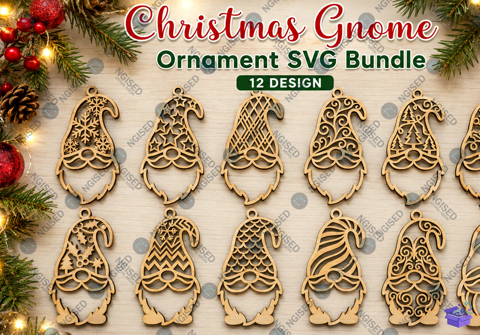 En İyi Noel Mega SVG Paketi - Tasarım Çizim Dosyası (SVG, DXF, EPS, PNG) önizleme 6