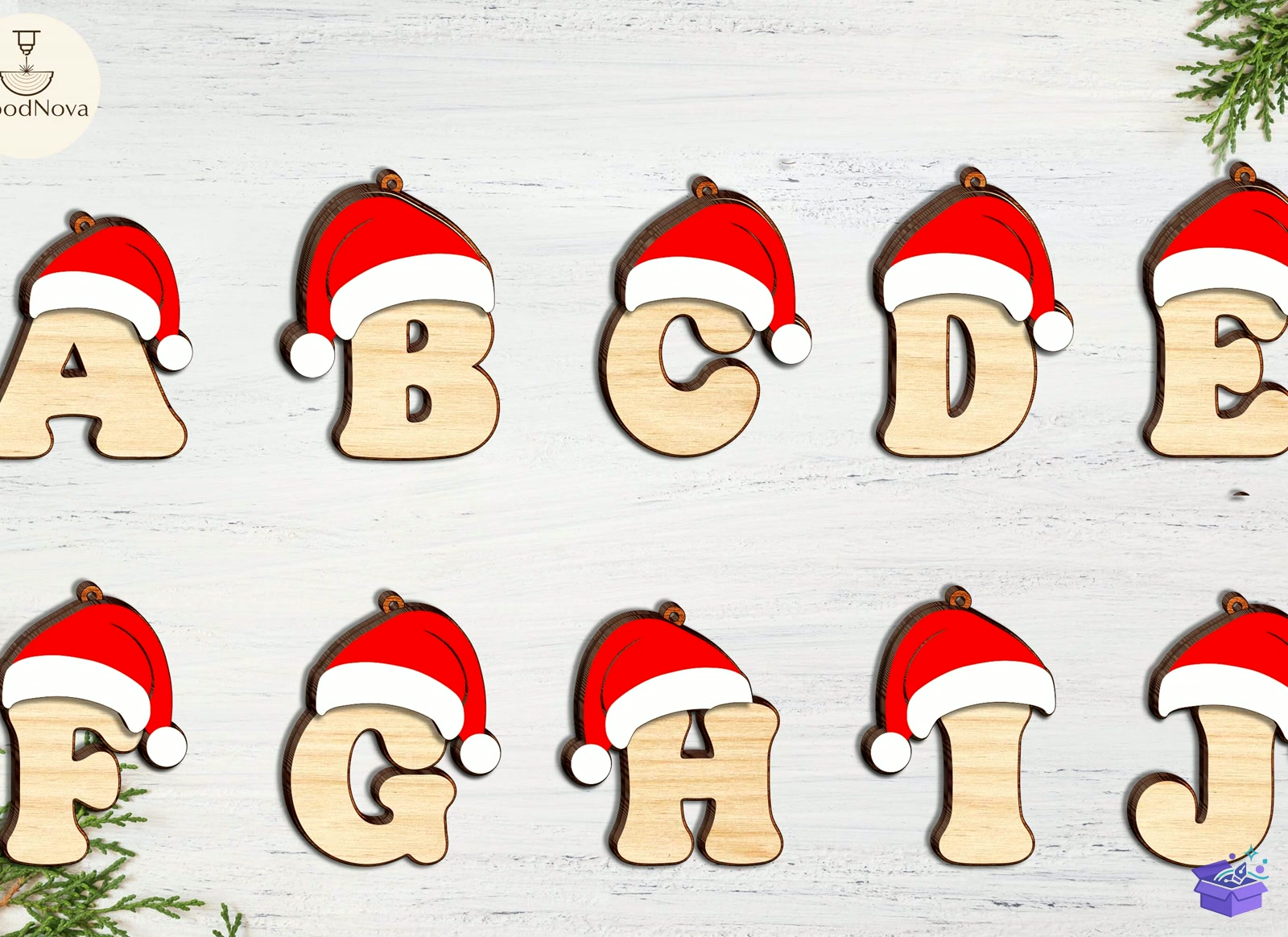 Yılbaşı Alphabet Süs SVG - Tasarım Çizim Dosyası (SVG, DXF, EPS, PNG) önizleme 3