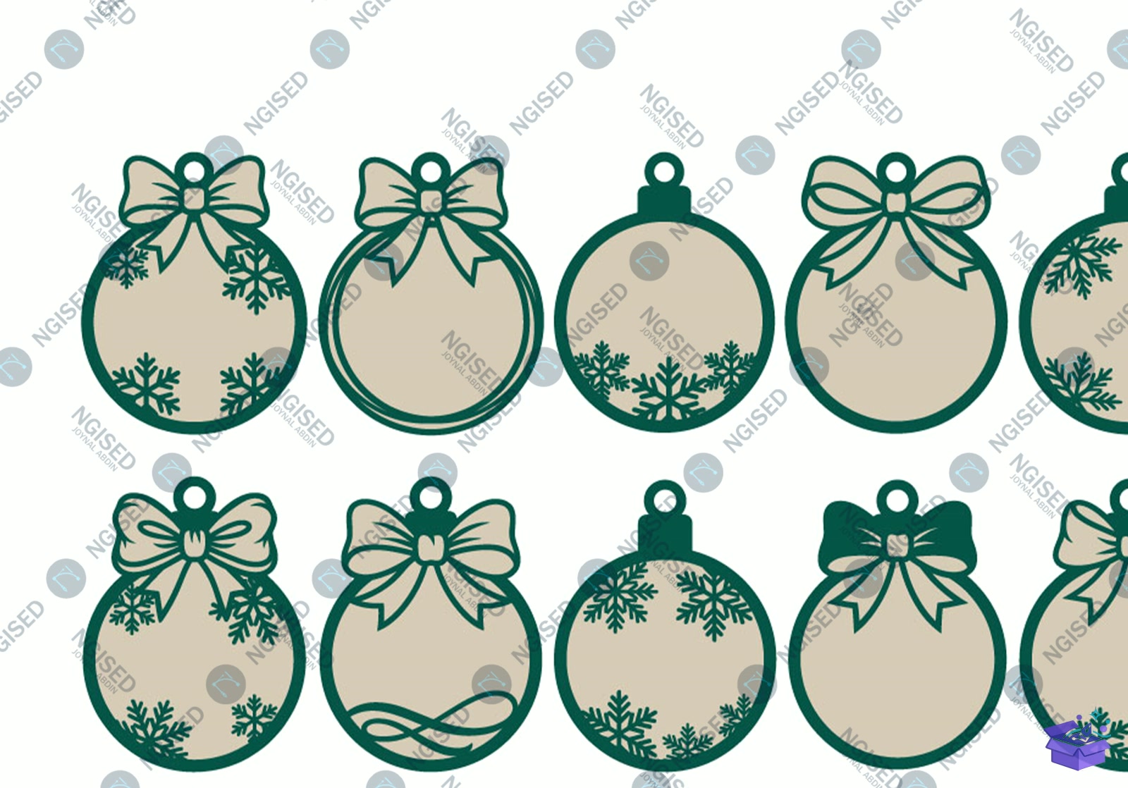 Yılbaşı Personalized Süs - Tasarım Çizim Dosyası (SVG, DXF, EPS, PNG) önizleme 2