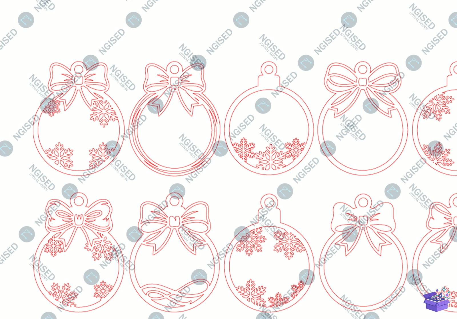 Yılbaşı Personalized Süs - Tasarım Çizim Dosyası (SVG, DXF, EPS, PNG) önizleme 3