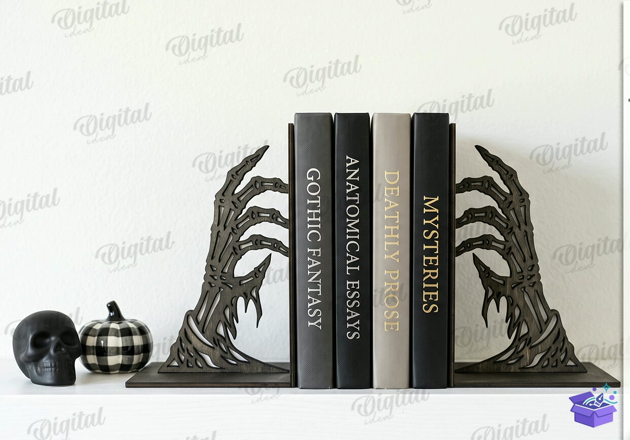 Cadılar Bayramı Bookends Lazer Kesim - Tasarım Çizim Dosyası (SVG, DXF, EPS, PNG) önizleme 2