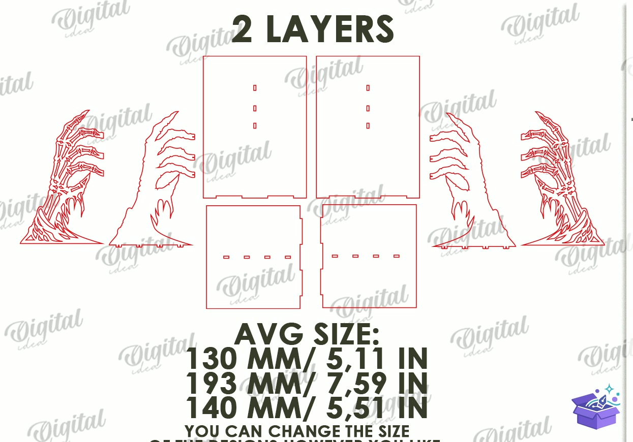 Cadılar Bayramı Bookends Lazer Kesim - Tasarım Çizim Dosyası (SVG, DXF, EPS, PNG) önizleme 3