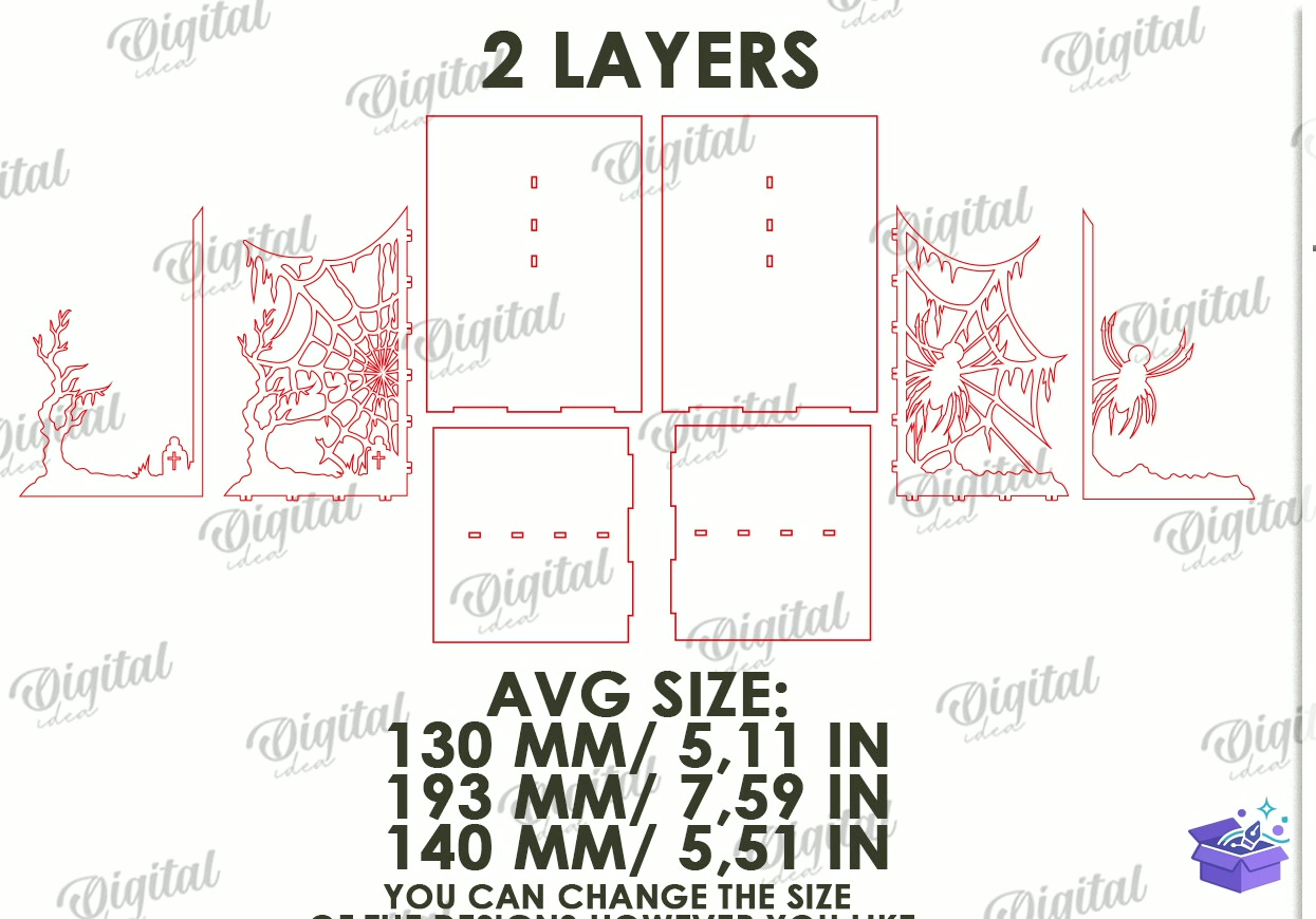 Cadılar Bayramı Bookends Lazer Kesim - Tasarım Çizim Dosyası (SVG, DXF, EPS, PNG) önizleme 5