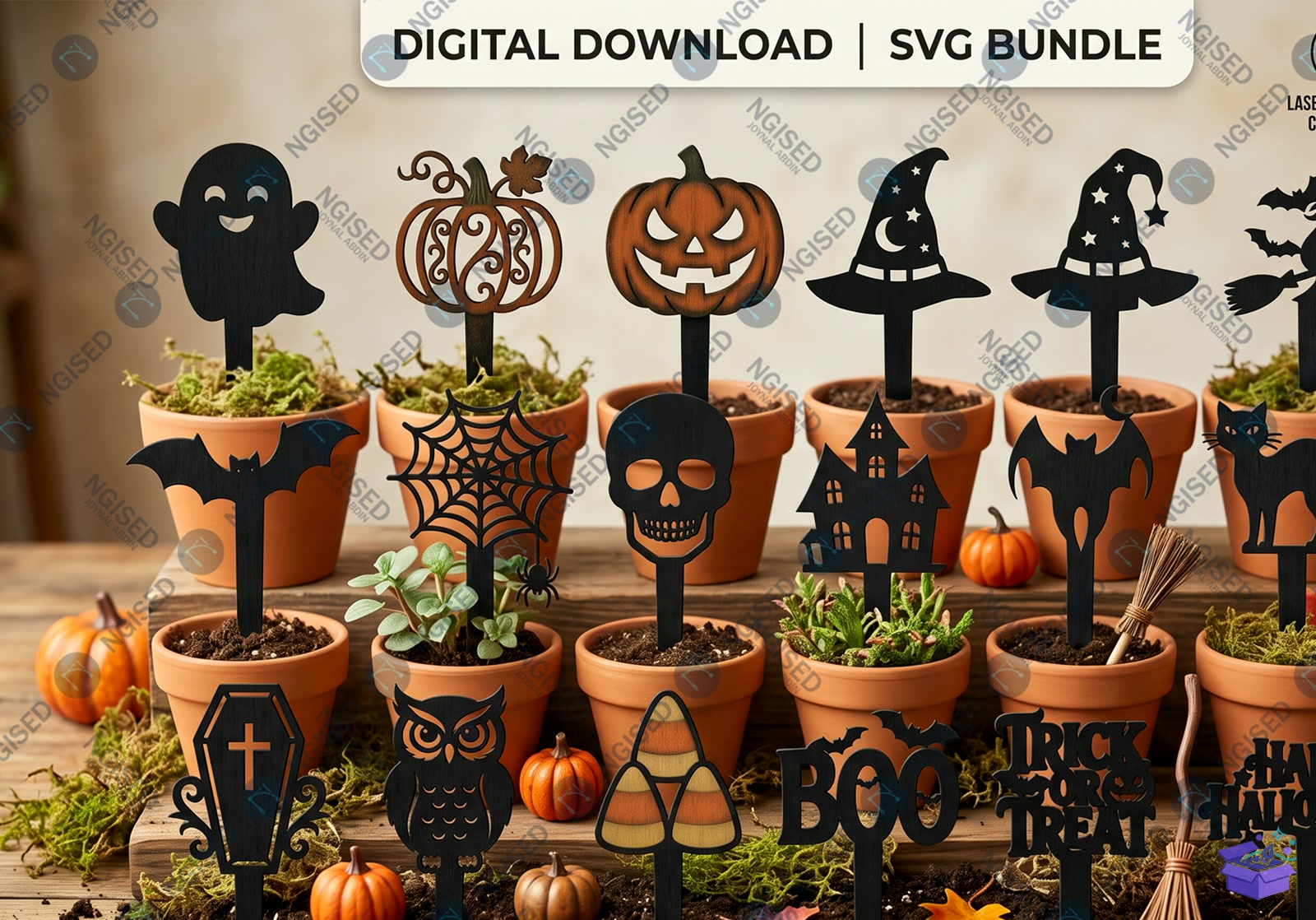 Complete Cadılar Bayramı Lazer Kesim SVG Mega Bu - Tasarım Çizim Dosyası (SVG, DXF, EPS, PNG) önizleme 5