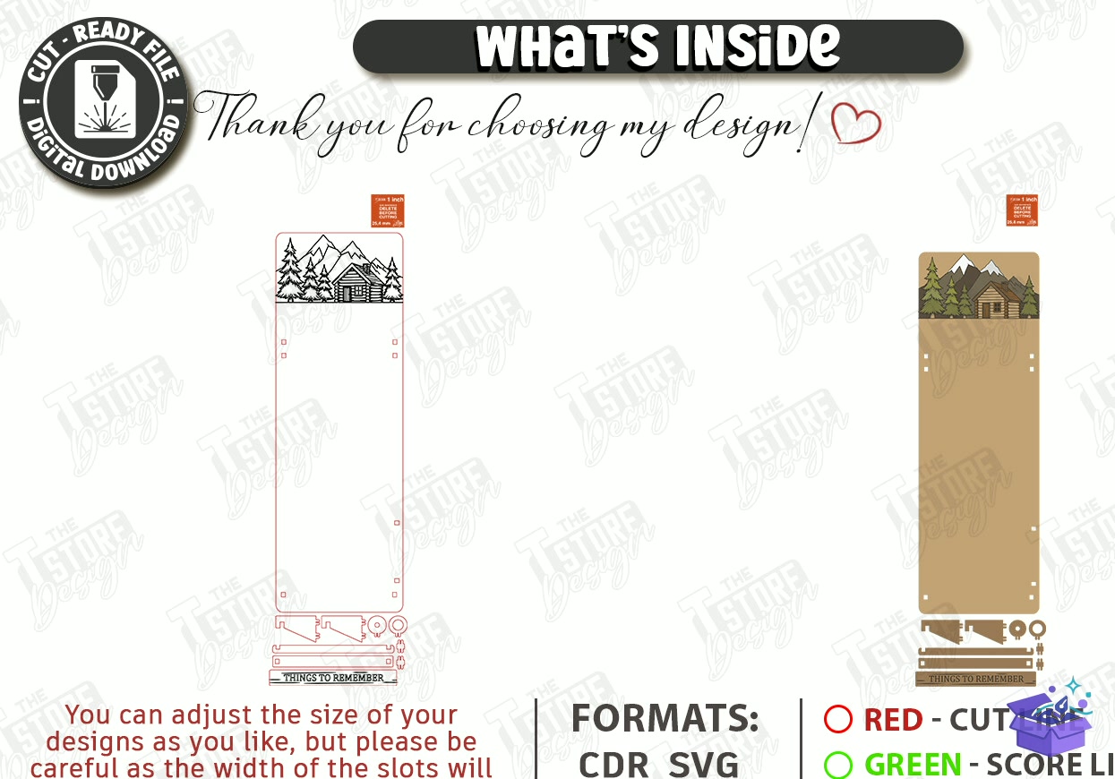 Mutfak Note Tutucu Lazer Kesim - Tasarım Çizim Dosyası (SVG, DXF, EPS, PNG) önizleme 2