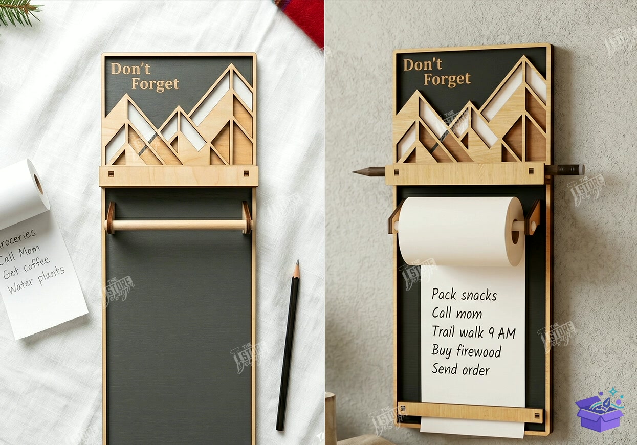 Mutfak Note Tutucu Lazer Kesim - Tasarım Çizim Dosyası (SVG, DXF, EPS, PNG) önizleme 6