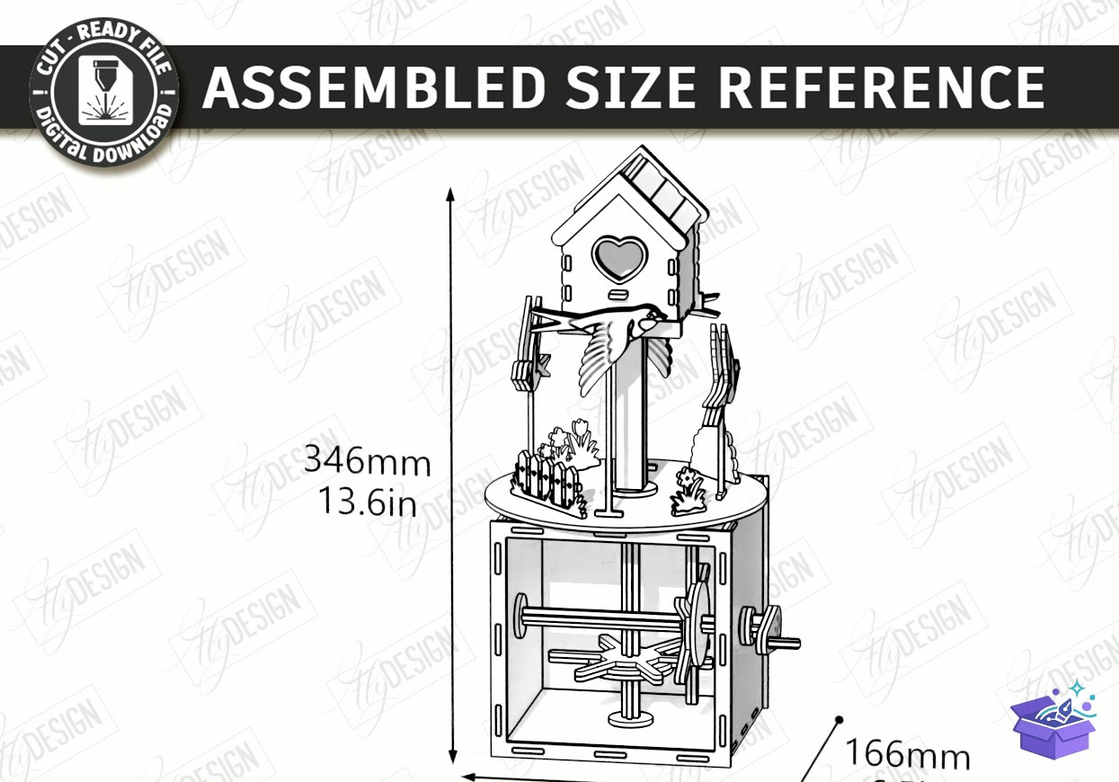Ahşap Kinetic Ahşap Oyuncak Lazer Kesim - Tasarım Çizim Dosyası (SVG, DXF, EPS, PNG) önizleme 2