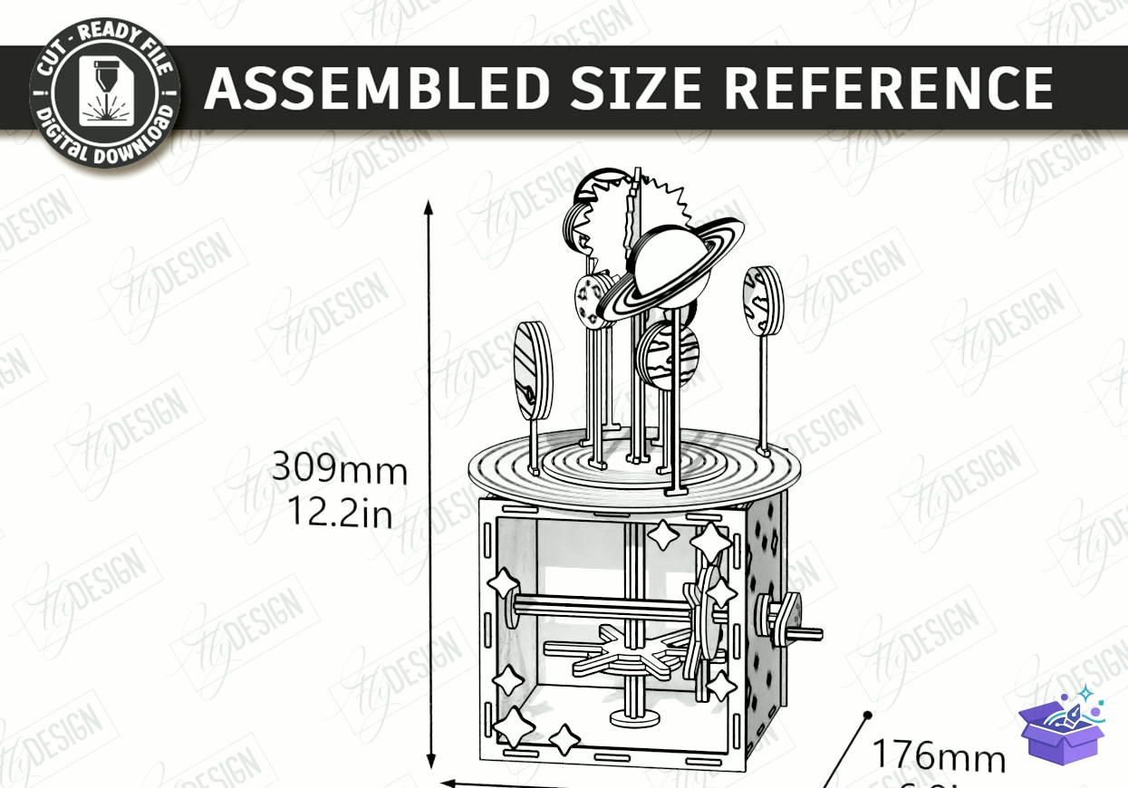 Ahşap Kinetic Ahşap Oyuncak Lazer Kesim - Tasarım Çizim Dosyası (SVG, DXF, EPS, PNG) önizleme 5