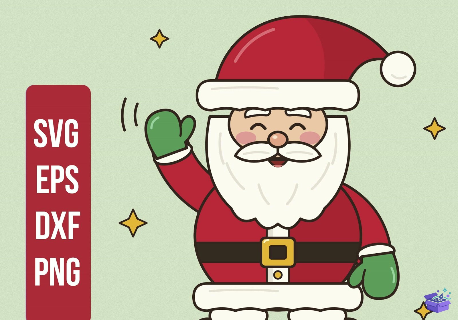 Jolly Santa SVG - Tasarım Çizim Dosyası (SVG, DXF, EPS, PNG) - Vektörler & SVG İndir (DXF, SVG, EPS)