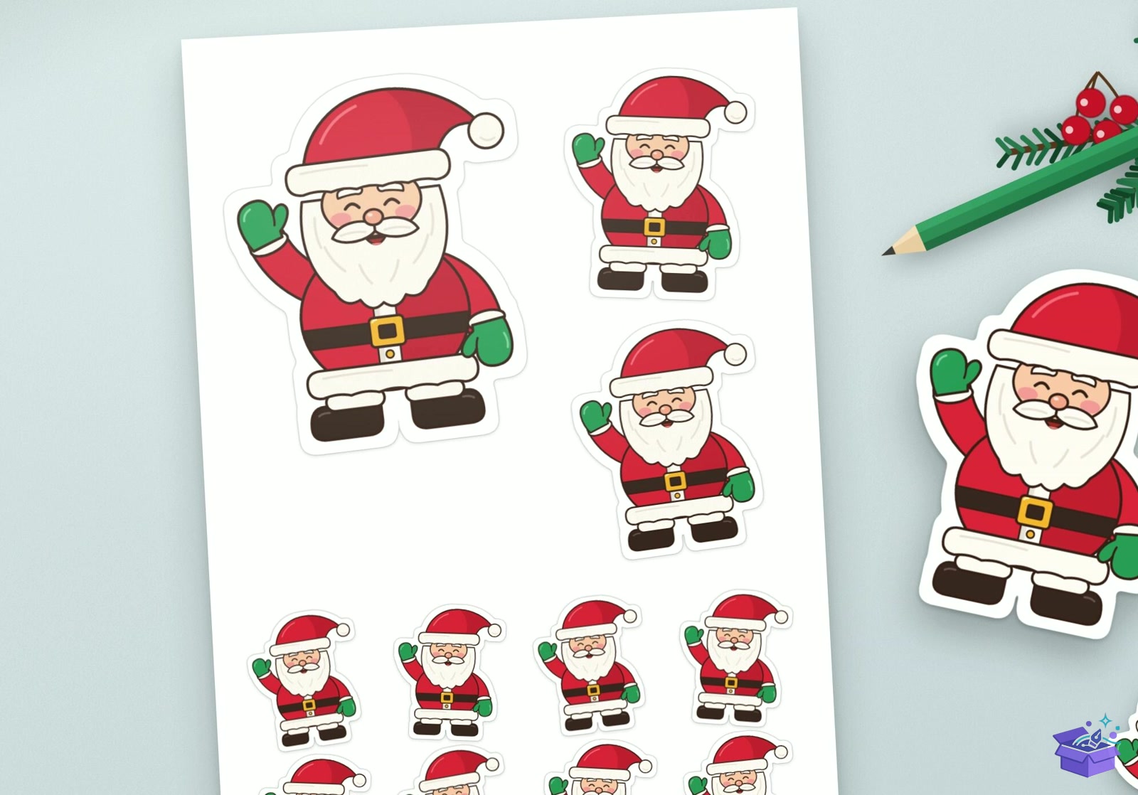Jolly Santa SVG - Tasarım Çizim Dosyası (SVG, DXF, EPS, PNG) önizleme 6