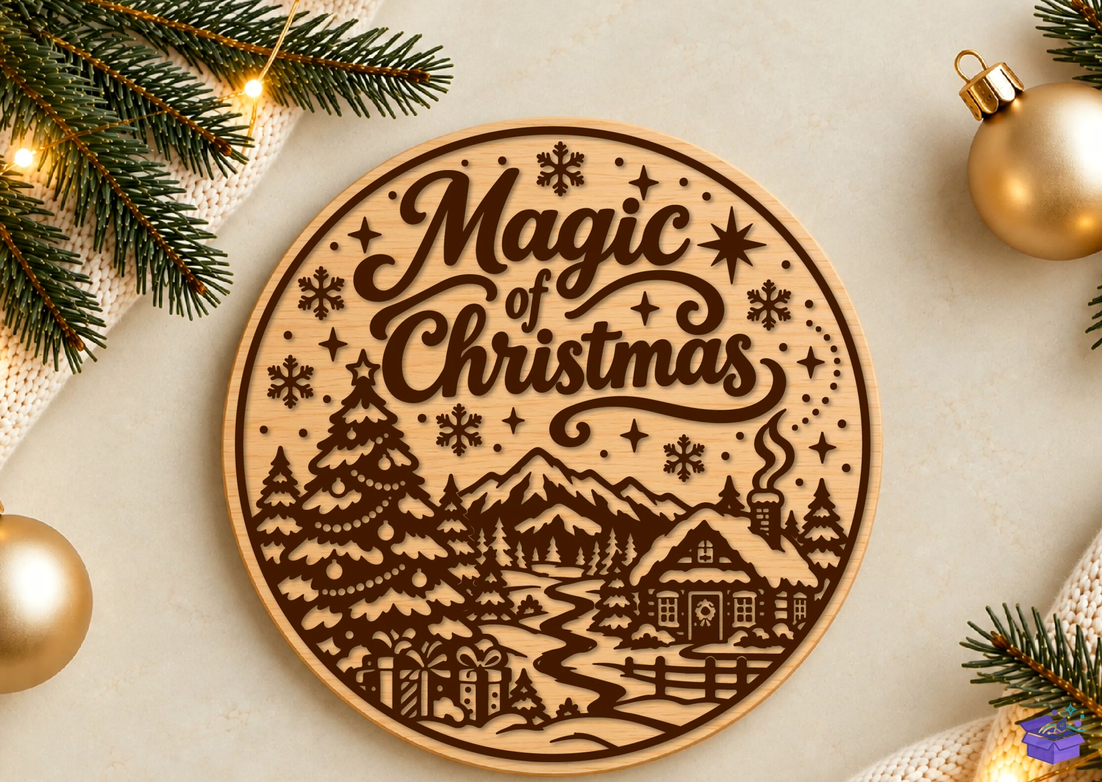 Yılbaşı Magic Of Yılbaşı Ahşap Tabela Levha - Tasarım Çizim Dosyası (SVG, DXF, EPS, PNG) - Lazer Kesim Dosyaları İndir (DXF, SVG, EPS)