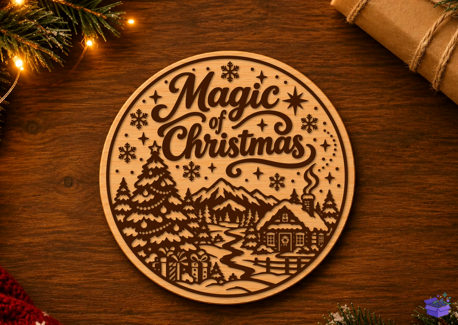 Yılbaşı Magic Of Yılbaşı Ahşap Tabela Levha - Tasarım Çizim Dosyası (SVG, DXF, EPS, PNG) önizleme 2