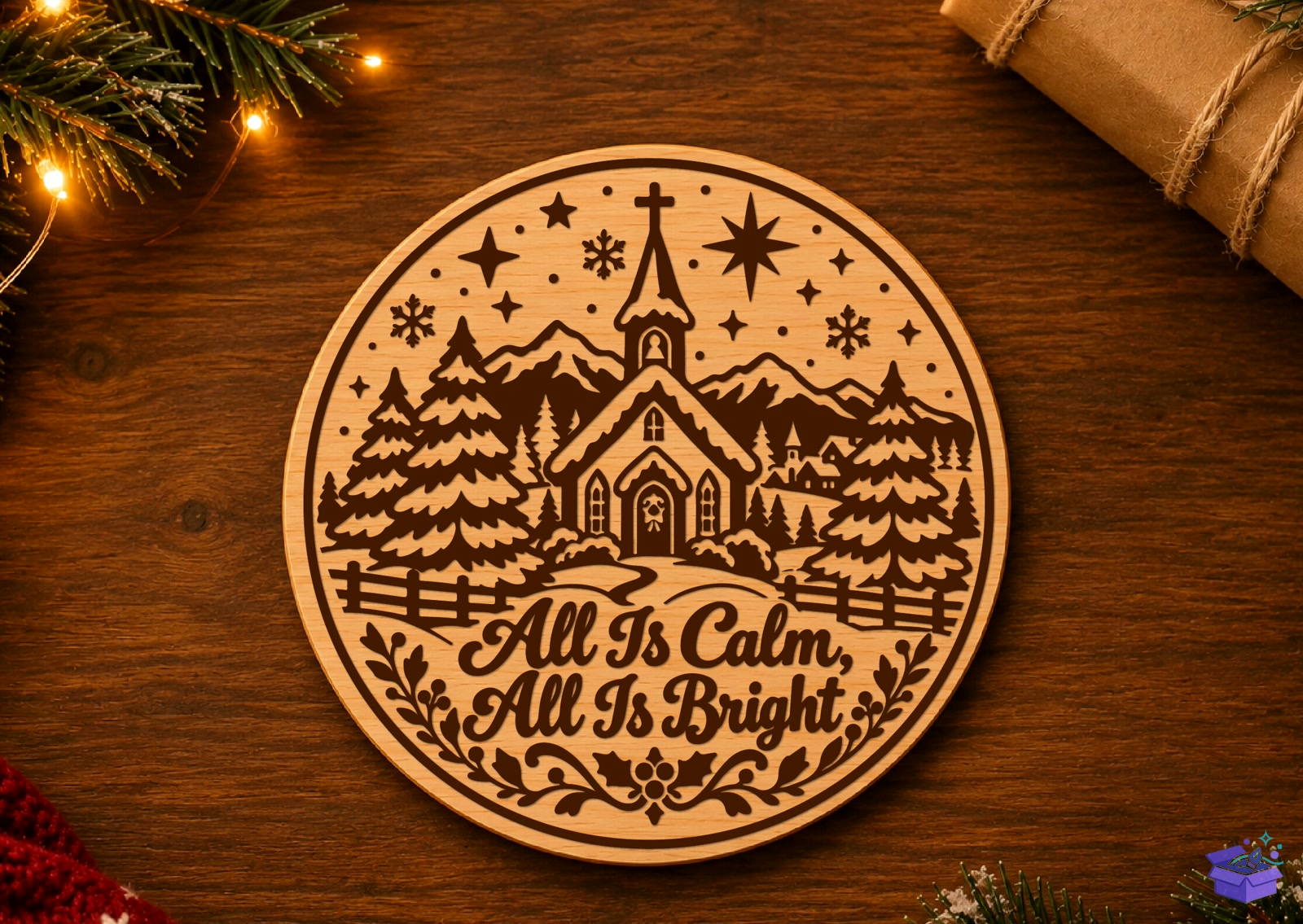Yılbaşı Nativity Ahşap Tabela Levha SVG - Tasarım Çizim Dosyası (SVG, DXF, EPS, PNG) önizleme 2