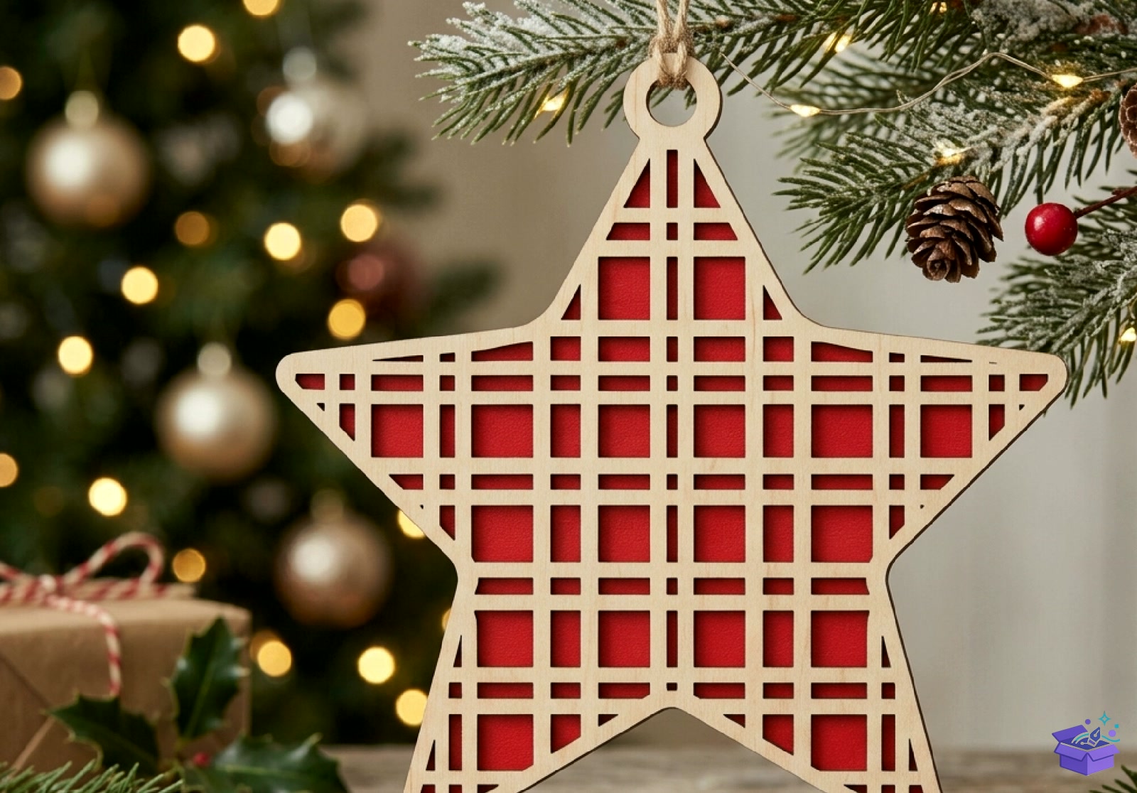 Plaid Ahşap Yılbaşı Star SVG File - Tasarım Çizim Dosyası (SVG, DXF, EPS, PNG) önizleme 3