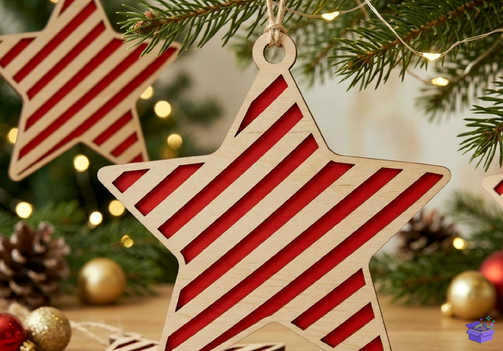 Katmanlı Ahşap Yılbaşı Star SVG - Tasarım Çizim Dosyası (SVG, DXF, EPS, PNG) önizleme 2