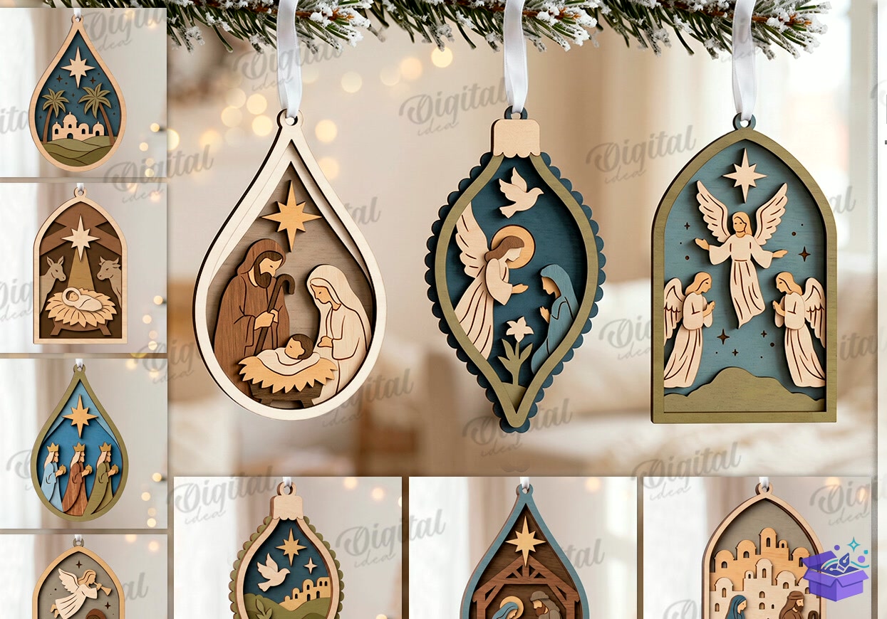 3D Nativity Süs Lazer Kesim - Tasarım Çizim Dosyası (SVG, DXF, EPS, PNG) - Lazer Kesim Dosyaları İndir (STL, 3MF, DXF)