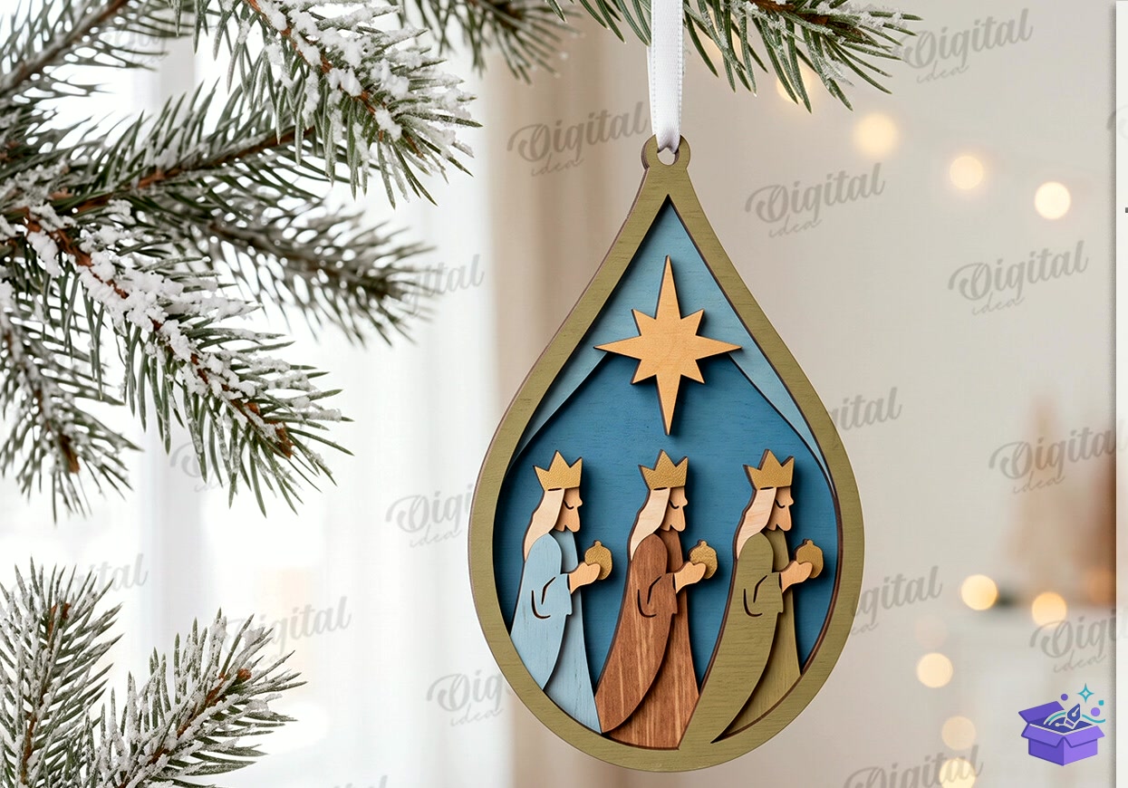 3D Nativity Süs Lazer Kesim - Tasarım Çizim Dosyası (SVG, DXF, EPS, PNG) önizleme 2