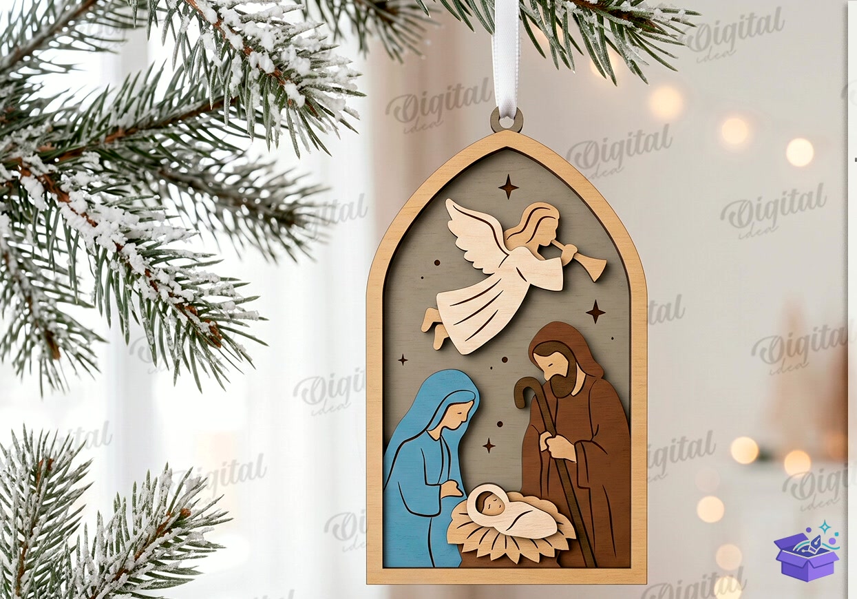 3D Nativity Süs Lazer Kesim - Tasarım Çizim Dosyası (SVG, DXF, EPS, PNG) önizleme 4