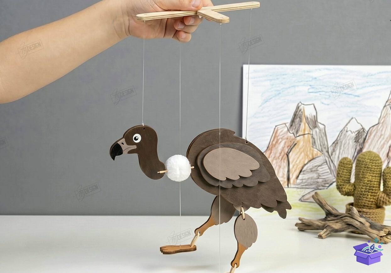 String Marionette Puppet Laser - Tasarım Çizim Dosyası (SVG, DXF, EPS, PNG) önizleme 4