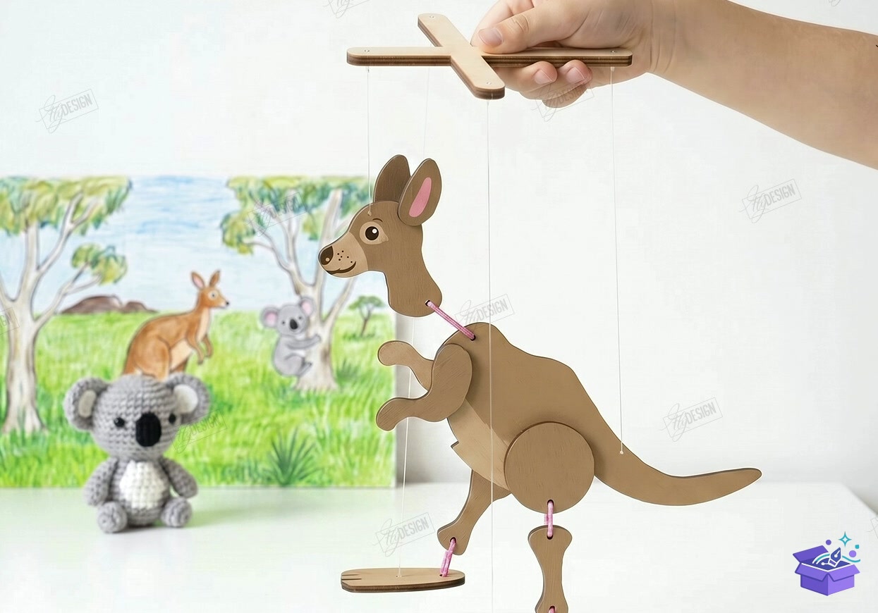 String Marionette Puppet Laser - Tasarım Çizim Dosyası (SVG, DXF, EPS, PNG) önizleme 5