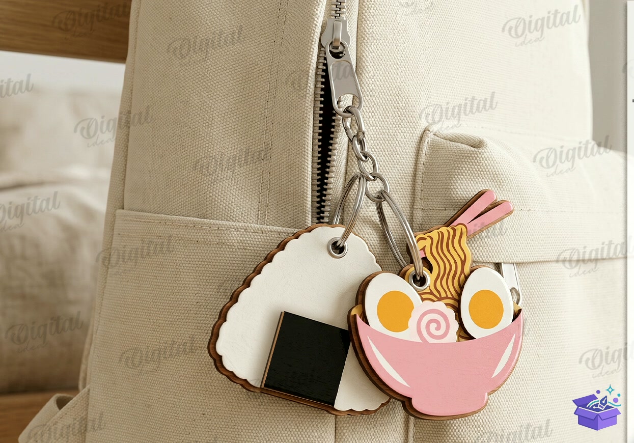 Cute Anahtarlık Lazer Kesim - Tasarım Çizim Dosyası (SVG, DXF, EPS, PNG) önizleme 2