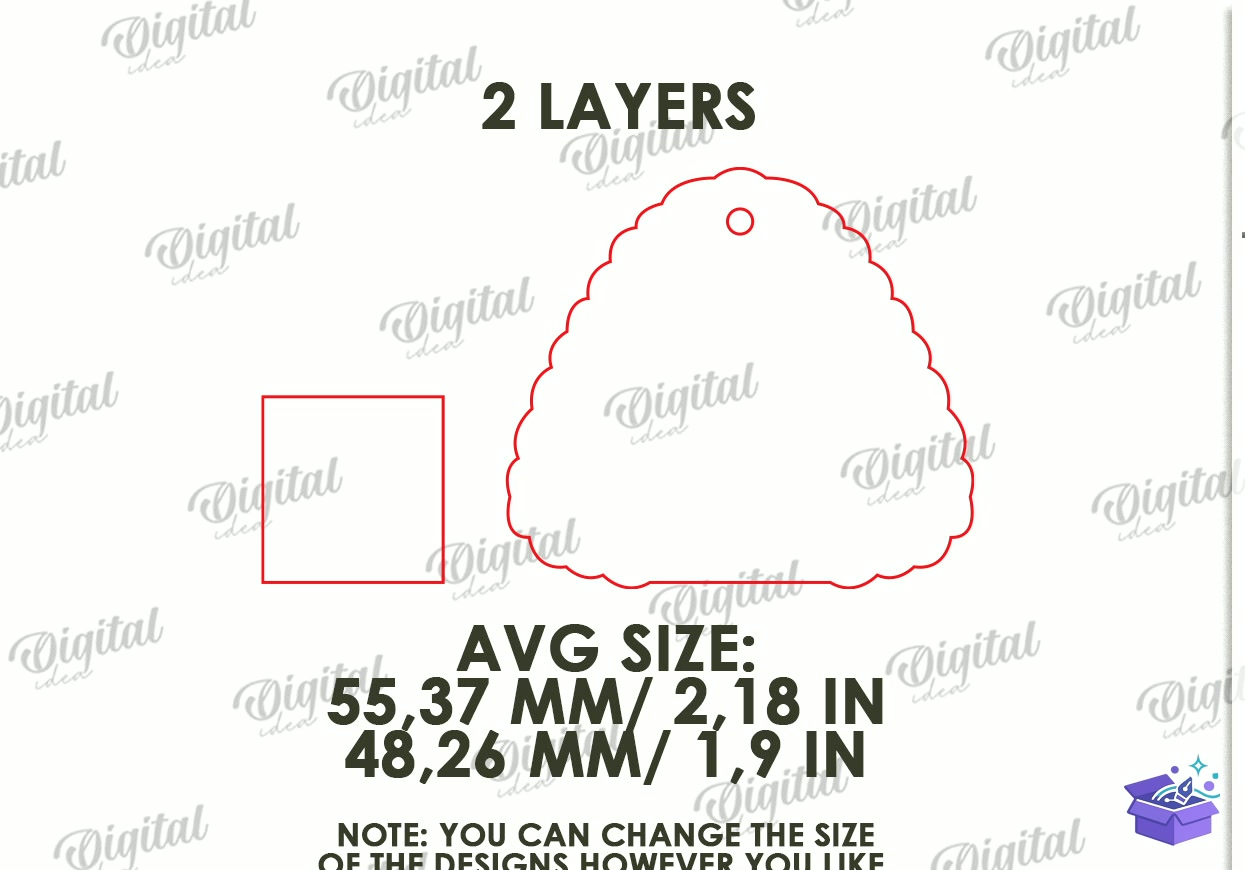 Cute Anahtarlık Lazer Kesim - Tasarım Çizim Dosyası (SVG, DXF, EPS, PNG) önizleme 4