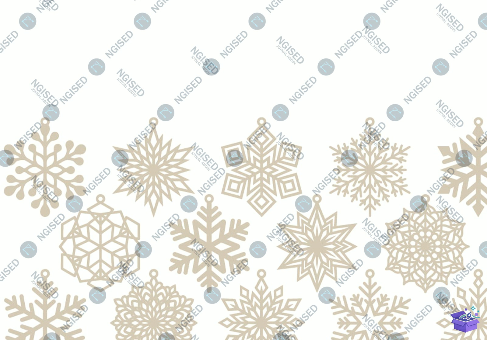 Yılbaşı Snowflake Lazer Kesim SVG - Tasarım Çizim Dosyası (SVG, DXF, EPS, PNG) önizleme 2