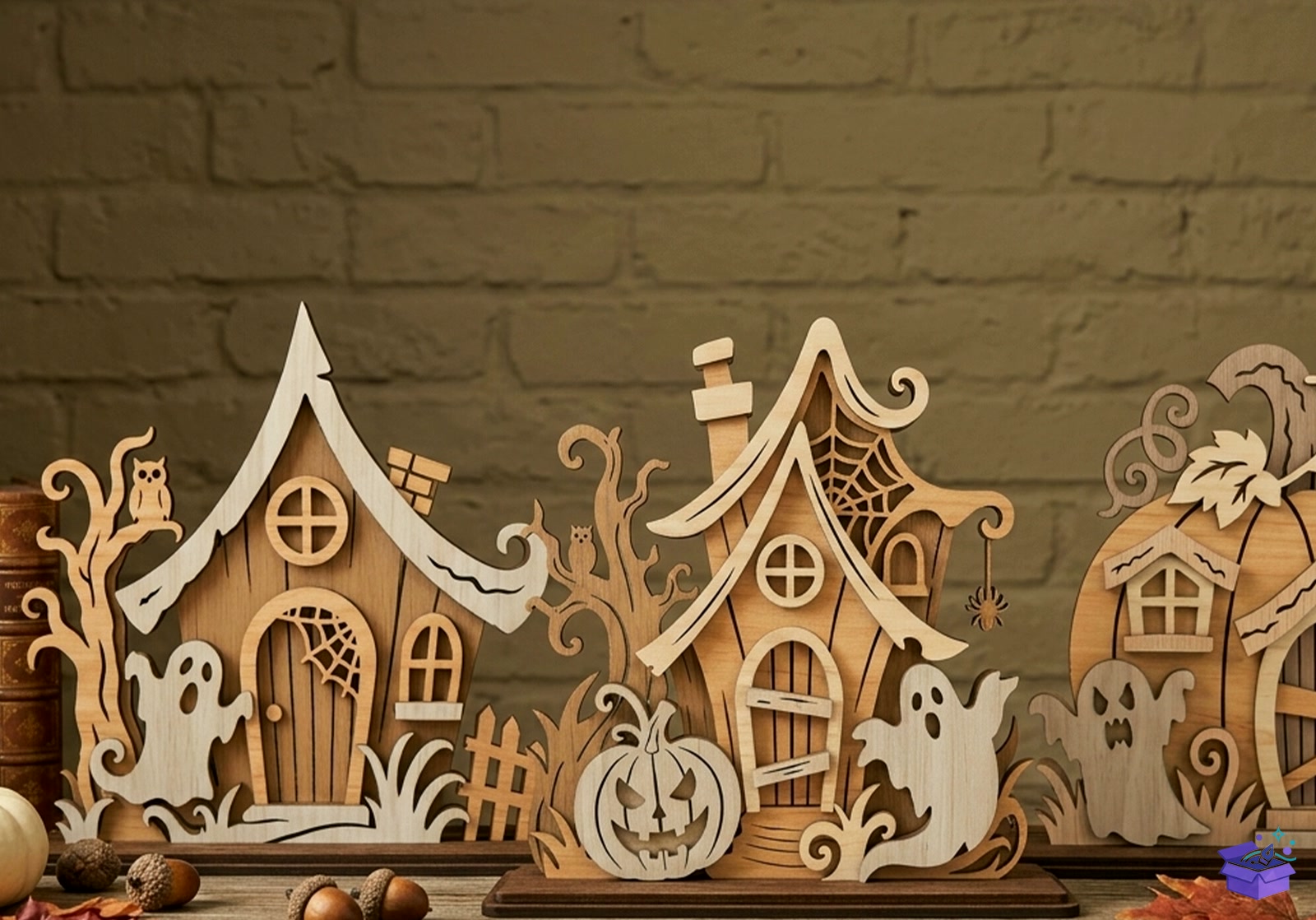 Haunted Cadılar Bayramı Village SVG - Tasarım Çizim Dosyası (SVG, DXF, EPS, PNG) önizleme 5