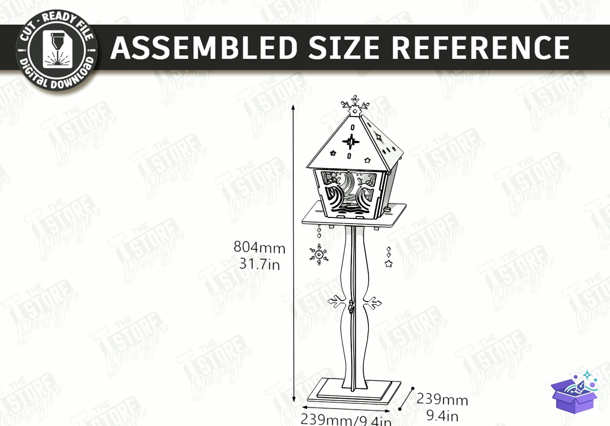 Yılbaşı Flashlight Lazer Kesim - Tasarım Çizim Dosyası (SVG, DXF, EPS, PNG) önizleme 4